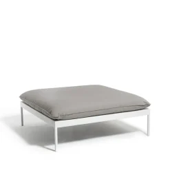 Skargaarden Seating*Bönan foot stool, Sunbrella Sling light , light aluminium frame Grey