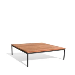 Skargaarden Table For Outdoor Use|Outdoor Lounge Furniture*Bönan lounge table, Teak, large, dark grey aluminium frame Brown