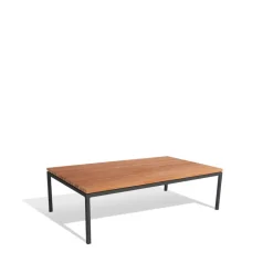 Skargaarden Table For Outdoor Use|Outdoor Lounge Furniture*Bönan lounge table, Teak, small, dark grey aluminium frame Brown