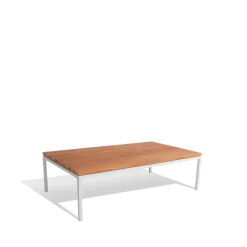 Skargaarden Table For Outdoor Use|Outdoor Lounge Furniture*Bönan lounge table, Teak, small, light grey aluminium frame Brown
