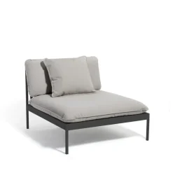 Skargaarden Garden Sofas & Garden Benches|Outdoor Lounge Furniture*Bönan modular sofa, Sunbrella Sling light , 1-seat, d. aluminium frame Grey