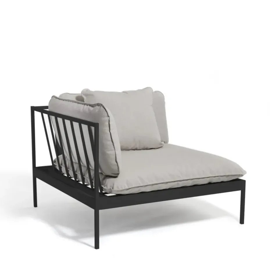 Skargaarden Garden Sofas & Garden Benches|Outdoor Lounge Furniture*Bönan modular sofa, Sunbrella Sling light , corner, d. aluminium frame Grey