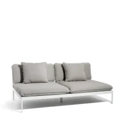 Skargaarden Garden Sofas & Garden Benches|Outdoor Lounge Furniture*Bönan modular sofa, Sunbrella Sling light , 2-seat, l. aluminium frame Grey