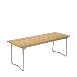 Grythyttan Stålmöbler Garden Sofas & Garden Benches*Bänk 8 bench, Oak oil-hot-dip galvanized steel frame Beige