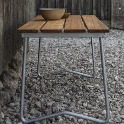 Grythyttan Stålmöbler Garden Sofas & Garden Benches*Bänk 8 bench, Oak oil-hot-dip galvanized steel frame Beige
