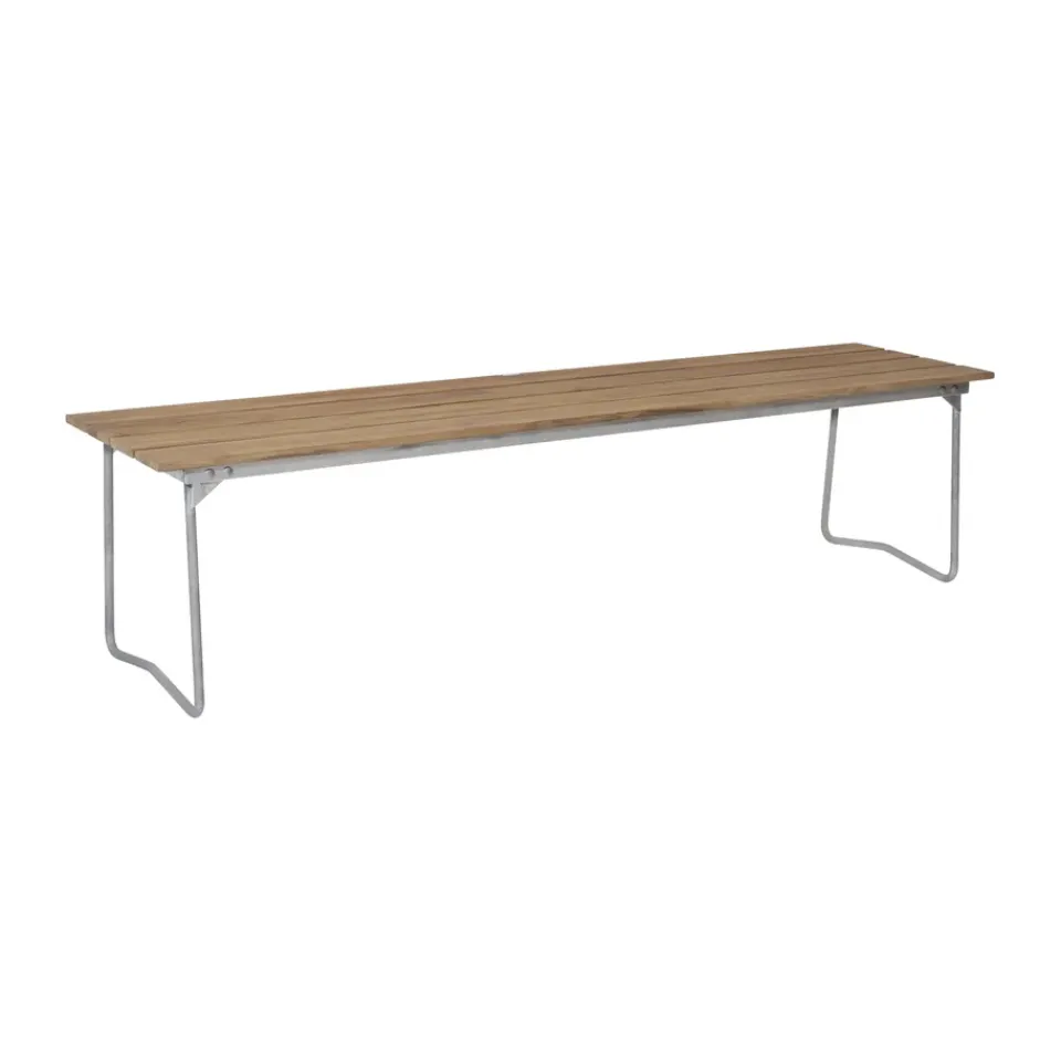 Grythyttan Stålmöbler Garden Sofas & Garden Benches*Bänk 9 bench, Teak-170 cm-hot-dip galvanized Brown