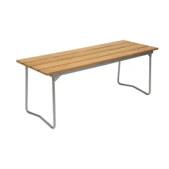 Grythyttan Stålmöbler Garden Sofas & Garden Benches*Bänk 8 bench, Teak-hot-dip galvanized steel stand Brown