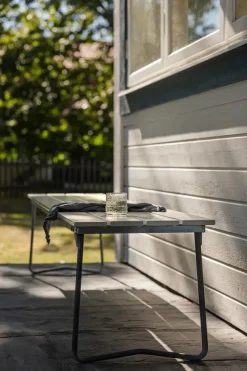 Grythyttan Stålmöbler Garden Sofas & Garden Benches*Bänk 8 bench, lacquer oak-hot-dip galvanized steel stand White