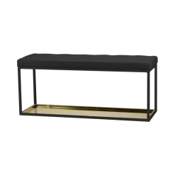 Scherlin Shoe Racks*Bänk 11, - leather-brass plate Black
