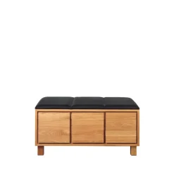 Scherlin Benches*Bänk 6, Leather . oiled oak fframee Black