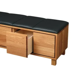 Scherlin Benches*Bänk 6, Leather . oiled oak fframee Black