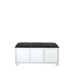 Scherlin Benches*Bänk 6, Leather . white stomme Black