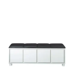Scherlin Benches*Bänk 6, Leather . white fframee Black