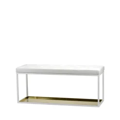 Scherlin Shoe Racks*Bänk 11, leather. brass plate White