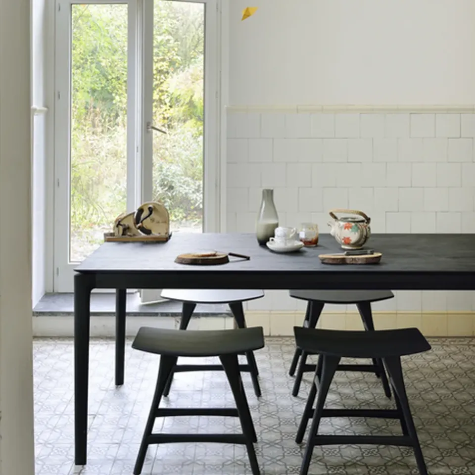 Ethnicraft Dining Tables*Bok dining table 160x80 cm, stained oak Black