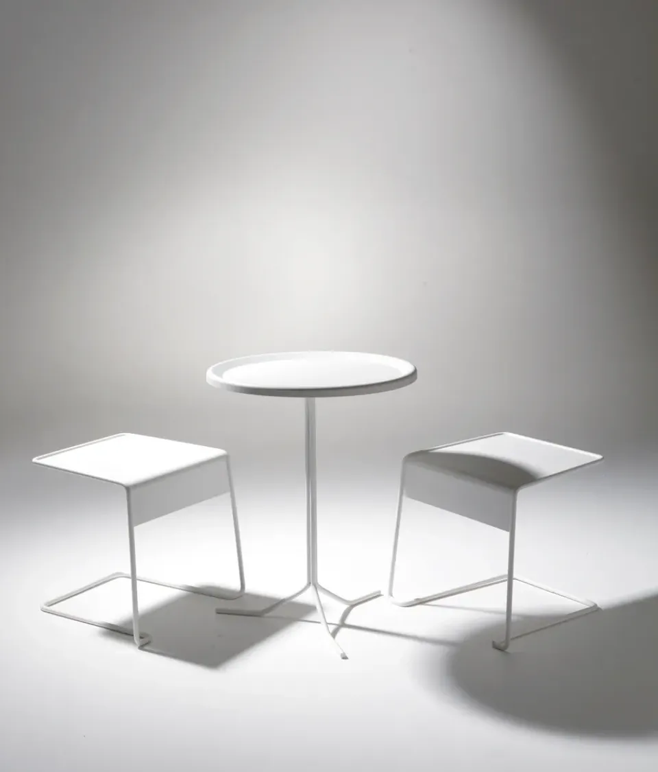 SMD Design Table For Outdoor Use|Outdoor Lounge Furniture*Bong table Ø40x72 cm, White