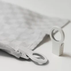 Bosign Clothes Hooks & Hangers*Loop clips for kitchen towel 2-pack, White
