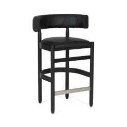 Källemo Bar Stools*Botero barstool, Tärnsjö leather - stained ash Black