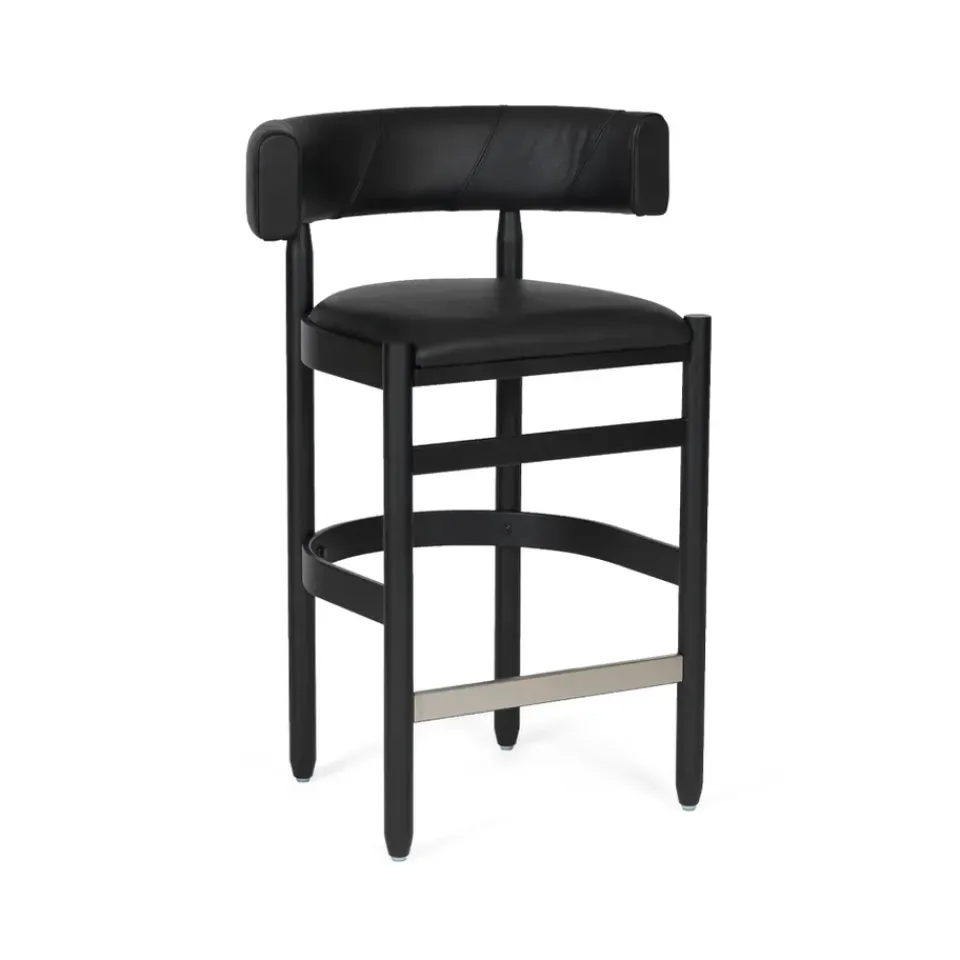 Källemo Bar Stools*Botero barstool, Tärnsjö leather - stained ash Black