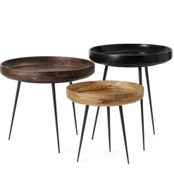 Mater Coffee Tables*Bowl Large table, mango sirka grey. black stand Brown