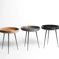Mater Coffee Tables*Bowl Small table, mango sirka grey. black stand Brown