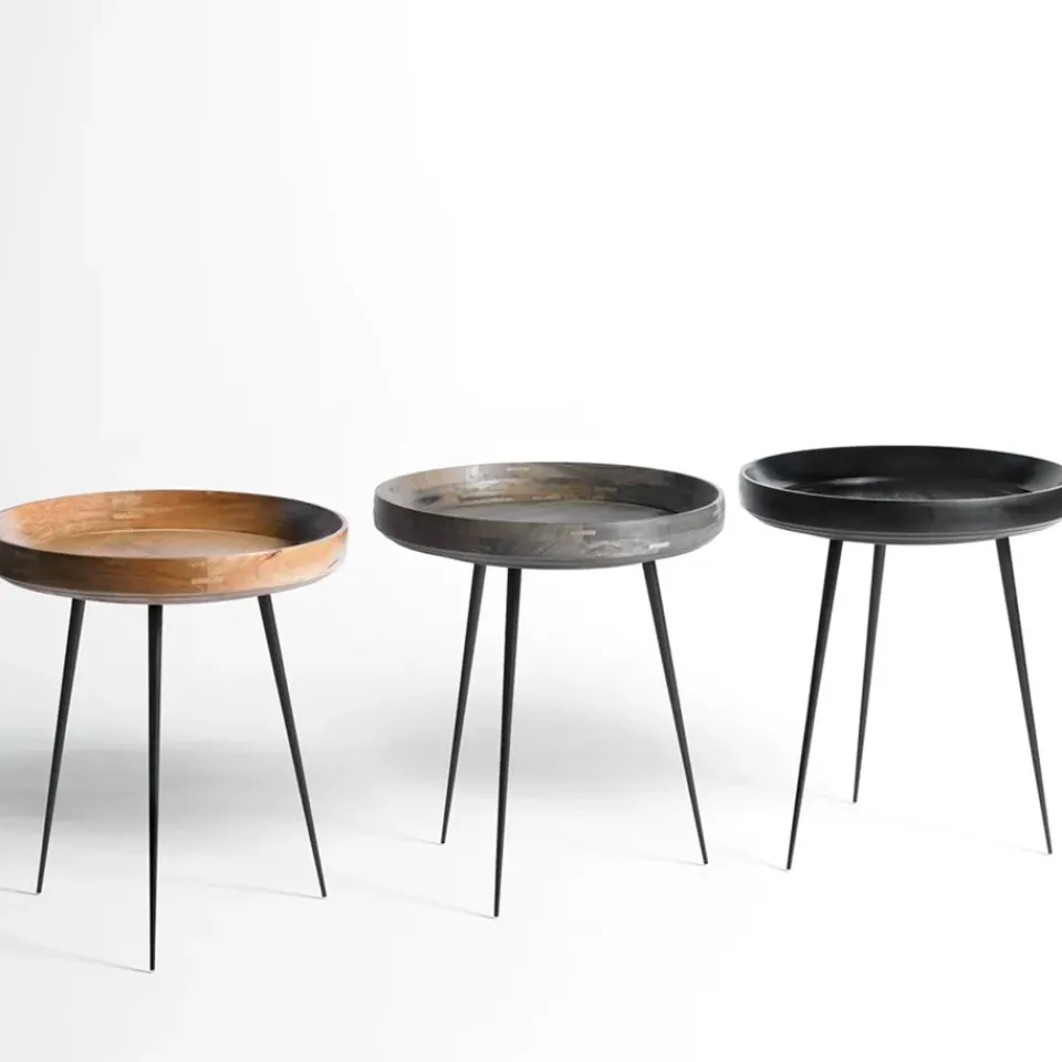 Mater Coffee Tables*Bowl Small table, mango sirka grey. black stand Brown