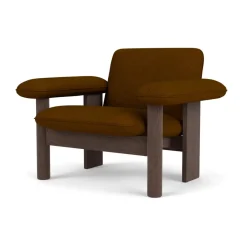 Audo Copenhagen Armchairs & Footstools|Chairs*Brasilia armchair low back, Dark oak-Baru 0450 Gold-coloured