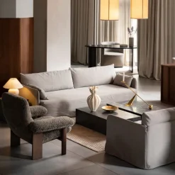 Audo Copenhagen Armchairs & Footstools*Brasilia armchair, Walnut-Bouclé 02 Beige