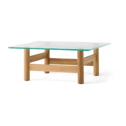 Audo Copenhagen Coffee Tables*Brasilia coffee table 100x100 cm, Natural oak-clear glass Brown