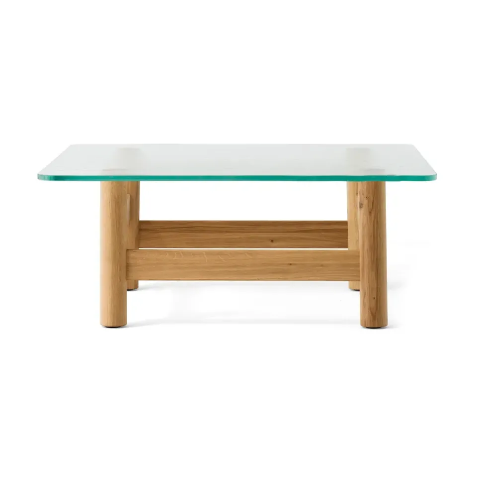 Audo Copenhagen Coffee Tables*Brasilia coffee table 100x100 cm, Natural oak-clear glass Brown