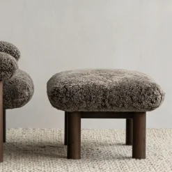 Audo Copenhagen Armchairs & Footstools*Brasilia footstool, Dunes camel 21004 -dark oak Brown