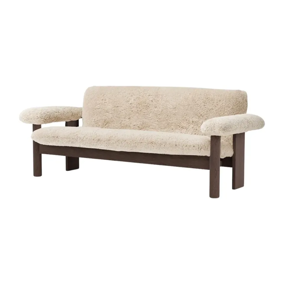Audo Copenhagen Sofas*Brasilia sofa 2-seats, Dark oak-Nature sheepskin curly Beige