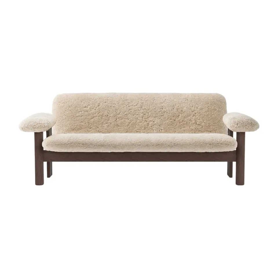 Audo Copenhagen Sofas*Brasilia sofa 2-seats, Dark oak-Nature sheepskin curly Beige