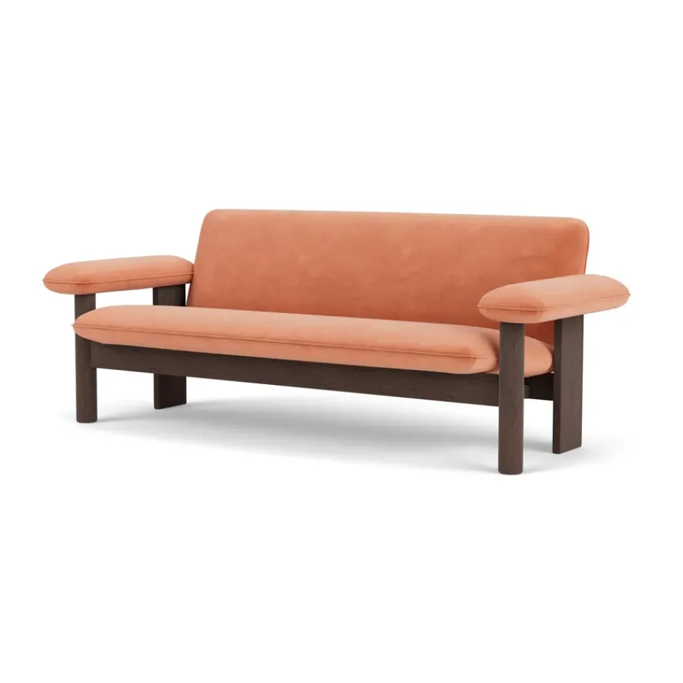 Audo Copenhagen Sofas*Brasilia sofa 2-seats, Dark oak-Avalon 012 Pink