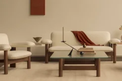 Audo Copenhagen Sofas*Brasilia sofa 2-seats, Dark oak-Baru 0450 Gold-coloured