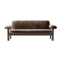 Audo Copenhagen Sofas*Brasilia sofa 2-seats, Dark oak-Sahara sheepskin curly Brown