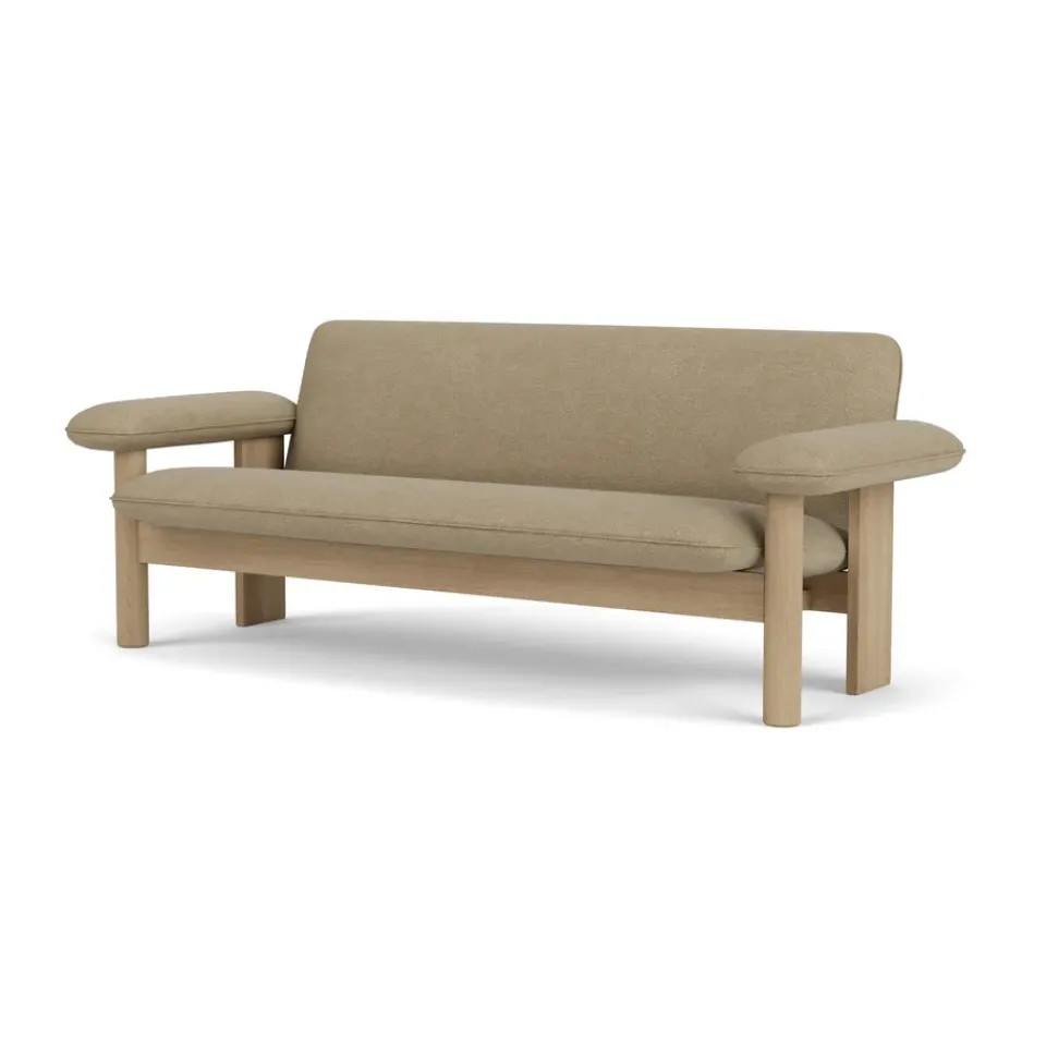 Audo Copenhagen Sofas*Brasilia sofa 2-seats, Natural oak-Audo Bouclé 02 Beige