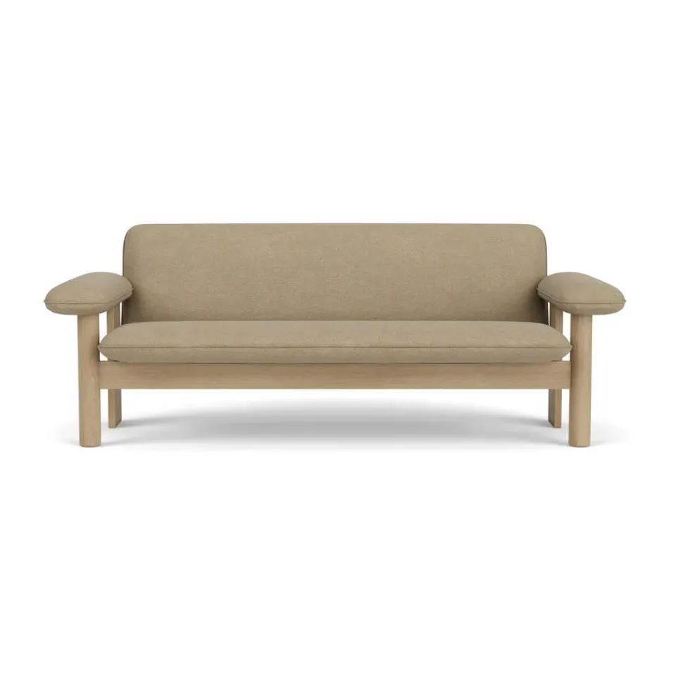 Audo Copenhagen Sofas*Brasilia sofa 2-seats, Natural oak-Audo Bouclé 02 Beige