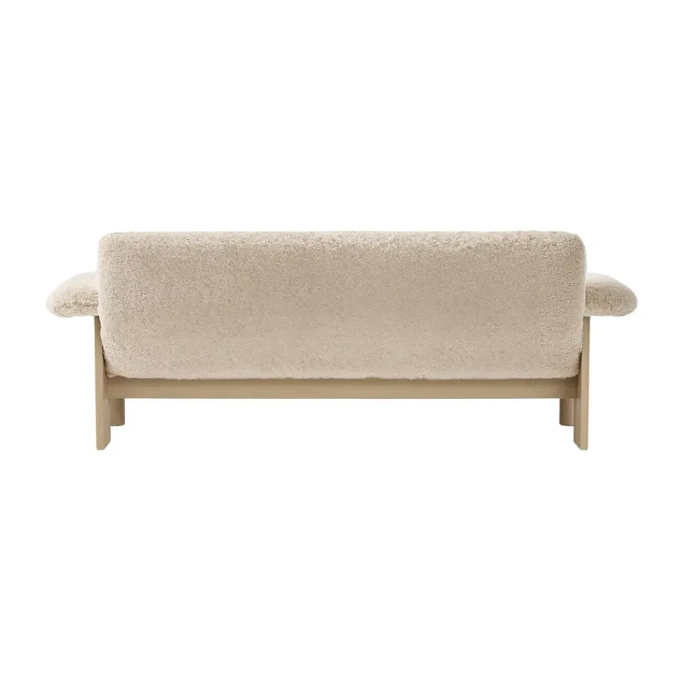 Audo Copenhagen Sofas*Brasilia sofa 2-seats, Natural oak-Nature sheepskin curly Beige