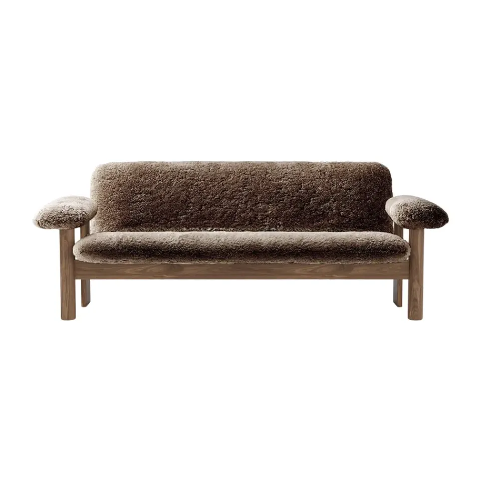 Audo Copenhagen Sofas*Brasilia sofa 2-seats, Walnut-Sahara sheepskin curly Brown