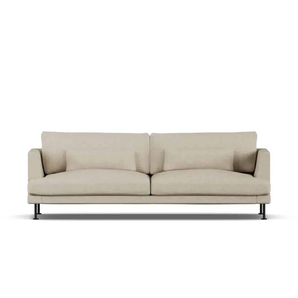 1898 Sofas*Bredhult sofa, Bern 0341-black steel, 3-seater Beige