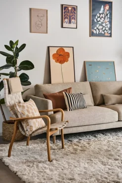 1898 Sofas*Bredhult sofa, Bern 0341-white-oiled oak, 3-seater Beige