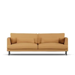1898 Sofas*Bredhult sofa, Jump Honey 1959-black steel, 3-seater Yellow