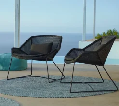Cane-line Seat Cushions & Pads*Breeze cushion set lounge chair, Natté Black