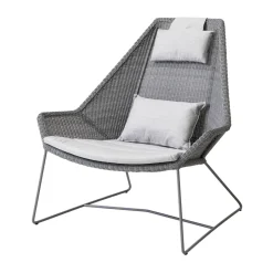 Cane-line Seat Cushions & Pads*Breeze cushion set lounge armchair high back, Natté light Grey