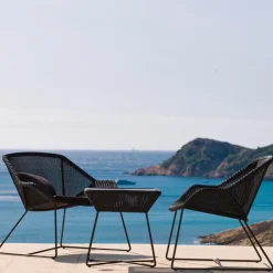 Cane-line Outdoor Lounge Furniture*Breeze lounge armchair high back weave, grey White