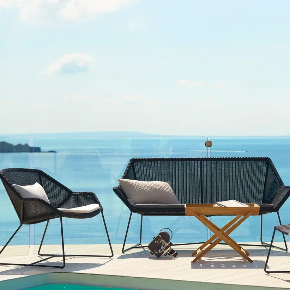 Cane-line Garden Sofas & Garden Benches|Balcony Furniture*Breeze sofa 2-seater weave, Black