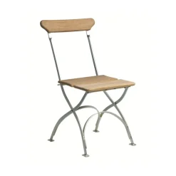 Grythyttan Stålmöbler Seating|Balcony Furniture*Bryggeri chair, Teak-hot-dip galvanized stand Brown