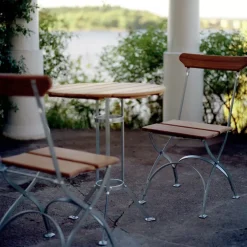 Grythyttan Stålmöbler Seating|Balcony Furniture*Bryggeri chair, Teak-hot-dip galvanized stand Brown