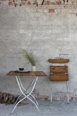 Grythyttan Stålmöbler Seating|Balcony Furniture*Bryggeri chair, Teak-hot-dip galvanized stand Brown